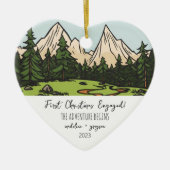 Erste WeihnachtsVerlobt Keramik Ornament (Vorne)