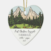 Erste WeihnachtsVerlobt Keramik Ornament (Links)