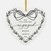 Erste WeihnachtsVerlobt Keramik Ornament (Vorne)