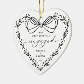 Erste WeihnachtsVerlobt Keramik Ornament (Links)