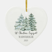 Erste WeihnachtsVerlobt Keramik Ornament (Vorne)