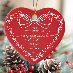 Erste WeihnachtsVerlobt Keramik Ornament