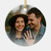 Erste WeihnachtsVerlobt Keramik Ornament (Vorne)