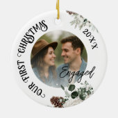 Erste WeihnachtsVerlobt Keramik Ornament (Hinten)