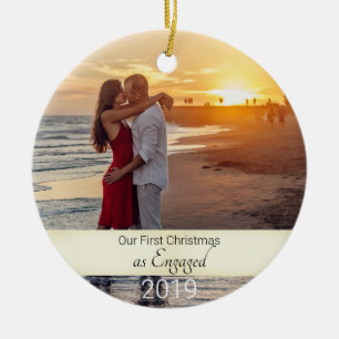 Erste WeihnachtsVerlobt Keramik Ornament
