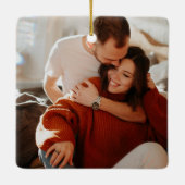 Erste WeihnachtsVerlobt Keramikornament (Rückseite)