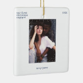 Erste WeihnachtsVerlobt | Minimales Foto für Schre Keramikornament (Rechts)