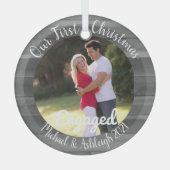 Erste WeihnachtsVerlobt Ornament Aus Glas (Vorderseite)