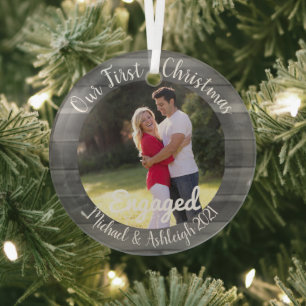Erste WeihnachtsVerlobt Ornament Aus Glas