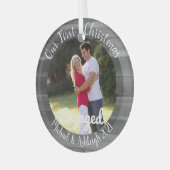 Erste WeihnachtsVerlobt Ornament Aus Glas (Vorderseite links)