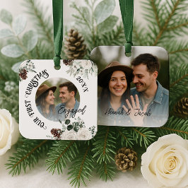 Erste WeihnachtsVerlobt Ornament Aus Metall