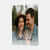 Erste WeihnachtsVerlobt Ornament Aus Metall (Vorderseite links)