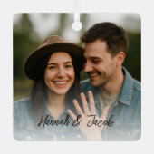 Erste WeihnachtsVerlobt Ornament Aus Metall (Vorderseite)