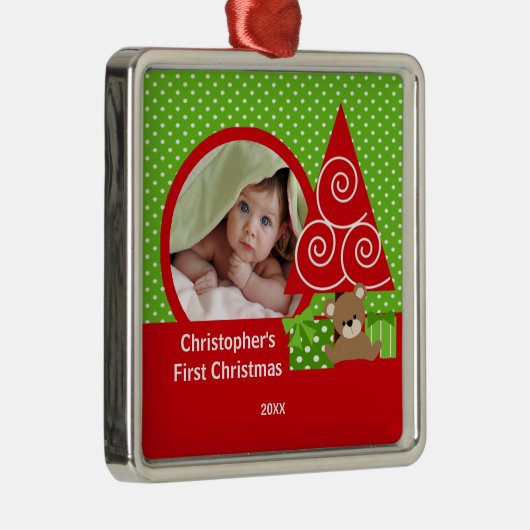 Erste Weihnachtsverzierungs-süßes Ornament Aus Metall (Rechts)