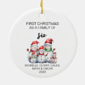 Erste Weihnachtsvogelfamilie von sechs Keramik Ornament (Hinten)