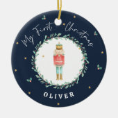 Erste Weihnachtswasserfarbe Nusscracker Marine bla Keramik Ornament (Vorne)