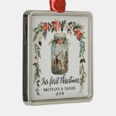 Erste Weihnachtswasserfarbe Winter Blumenrauschen Ornament Aus Metall (Rechts)