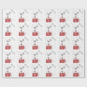 Erste WeihnachtsWelpe auf Geschenke (rot) Geschenkpapier (Flach)