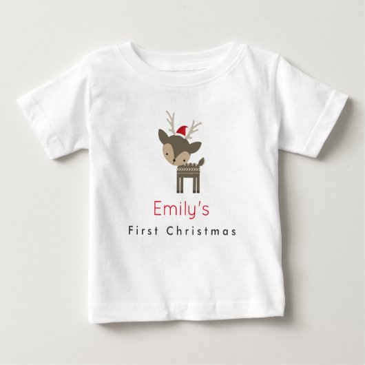 Erste Weihnachtswildjagd in einer roten Weihnachts Baby T-shirt (Vorderseite)