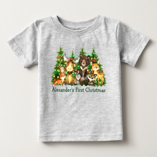 Erste Weihnachtswildlandvieh Baby T-shirt (Vorderseite)