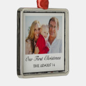 Erste Weihnachtswinter-Camouflage-Verzierung Silbernes Ornament (Rechts)