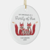 Erste Weihnachtszeit als Familie von 5 Personalisi Keramik Ornament (Rechts)