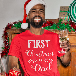 Erste Weihnachtszeit als Vater, die weißen Text en T-Shirt