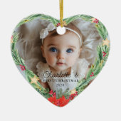 Erste Weihnachtszeit des Babys - Foto Keramik Ornament (Vorne)