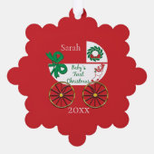 Erste Weihnachtszeit des Kindes mit Namen und Datu Ornament Karte (Rückseite)