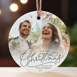 Erste Weihnachtszeit - Foto von Mr. und Mrs. Newly Keramik Ornament