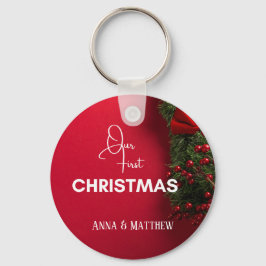 Erste Weihnachtszeit Heilige Berries Name Personal Schlüsselanhänger
