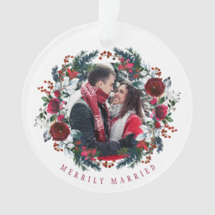 Erste Weihnachtszeit Herr und Frau floral elegante Ornament