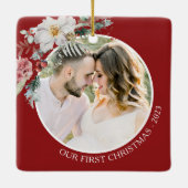 Erste Weihnachtszeit Keramikornament (Rückseite)