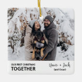 Erste Weihnachtszeit Minimalistisch Neues Verheira Keramikornament (Vorderseite)