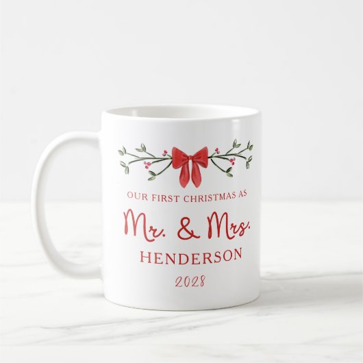 Erste Weihnachtszeit Mr. & Mrs. Custom Neu Kaffeetasse (Links)