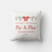 Erste Weihnachtszeit Mr. & Mrs. Custom Neu Kissen (Vorderseite)