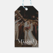 Erste Weihnachtszeit Verheiratete Minimal Typograf Geschenkanhänger (Vorderseite)