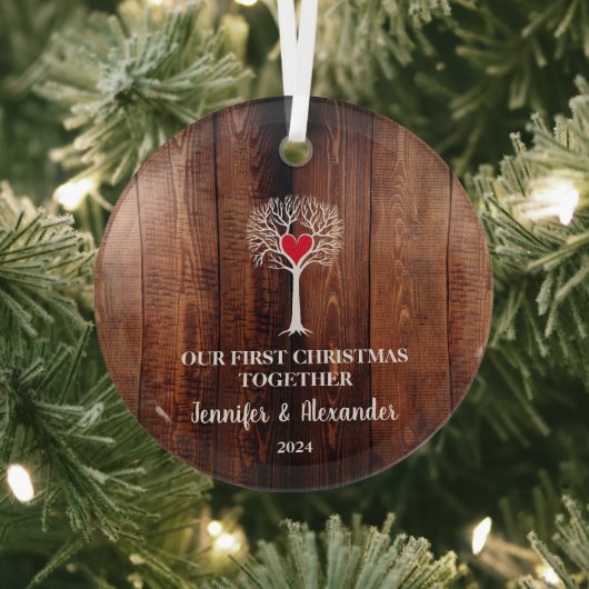 Erste Weihnachtszeit zusammen Liebe Baum rustikale Ornament Aus Glas (InSitu)