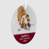 Erste Welpe Weihnachten Red Pet Foto Ornament (Vorderseite)