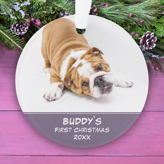Erste Welpe Weihnachtslevender Pet Foto Ornament