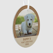 Erste Welpen Weihnachten Personalisierte Haustiere Ornament (Vorderseite)