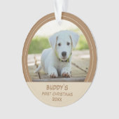 Erste Welpen Weihnachten Personalisierte Haustiere Ornament (Vorderseite)