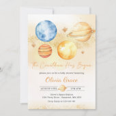 Erste Weltraumfahrt rund um die Sun Baby Dusche Einladung (Vorderseite)