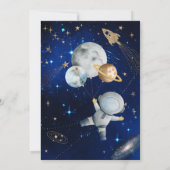 Erste Weltraumfahrt um den sonnigen Weltraum Einladung (Rückseite)