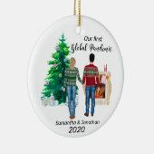 Erste weltweite Pandemie für Blonde Keramik Ornament (Rechts)