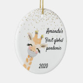 Erste weltweite Pandemie Giraffe 2020 Keramik Ornament (Rechts)