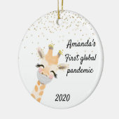Erste weltweite Pandemie Giraffe 2020 Keramik Ornament (Links)