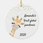 Erste weltweite Pandemie Giraffe 2020 Keramik Ornament (Hinten)