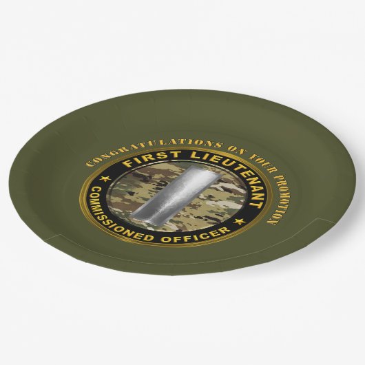 Erste Werbeaktion Leutnant 1LT Pappteller (Schrägansicht)