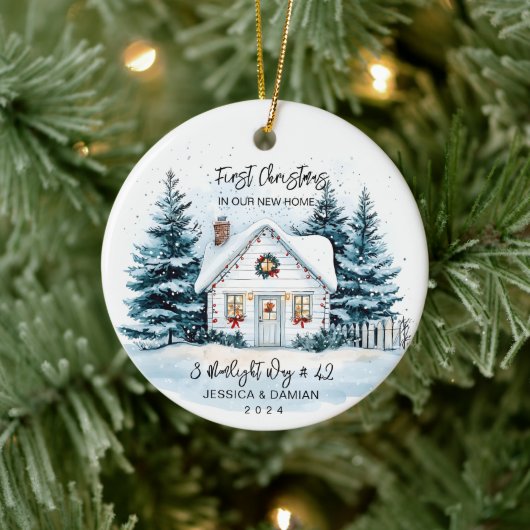 ERSTE WICHTIGSTE IN UNSERER NEUEN ZUHAUSE KERAMIK ORNAMENT (Baum)